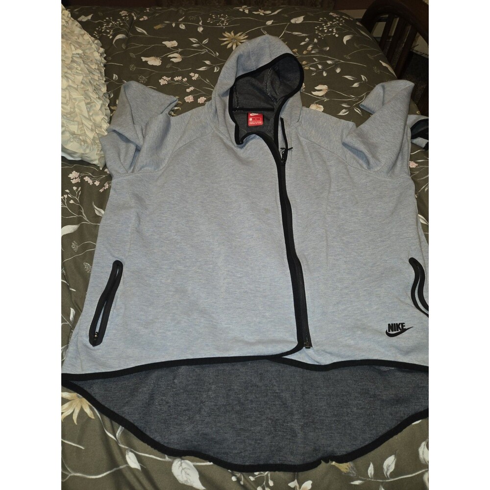 Nike Blue Gray Black Fleece  Women XL Asymmetrical Cape Hoodie